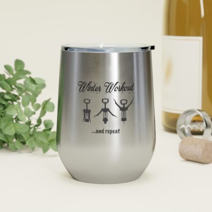 "Winter Workout" Insulated Wine Tumbler, 12oz - Image 4