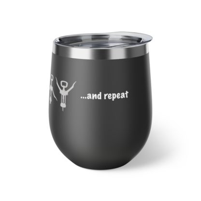 "Holiday Exercises" Copper Vacuum Insulated Wine Tumbler, 12oz - Image 9