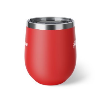 "Holiday Exercises" Copper Vacuum Insulated Wine Tumbler, 12oz - Image 4