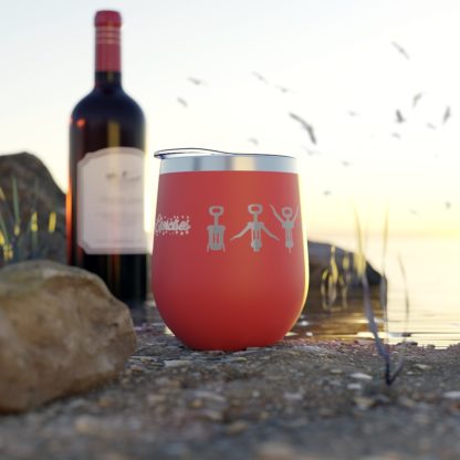 "Holiday Exercises" Copper Vacuum Insulated Wine Tumbler, 12oz - Image 5